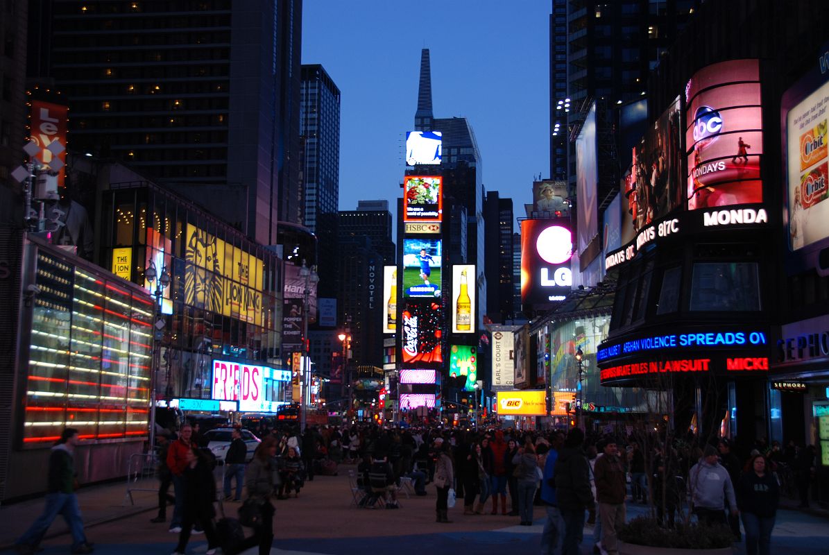 05 New York City Times Square Night - View North To 2 Times Square